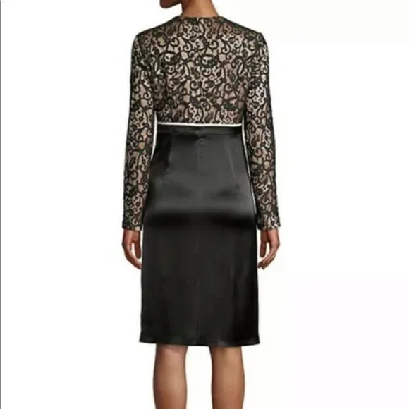 Tory Burch Dress Black Lace Color Block Formal Dress